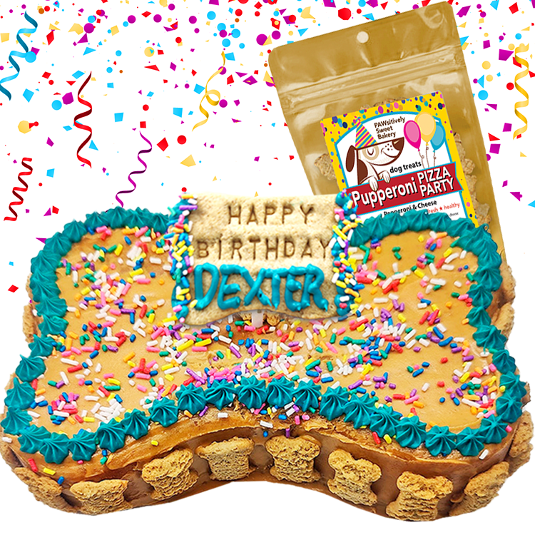 9" Dog Party Bone Shape Cake