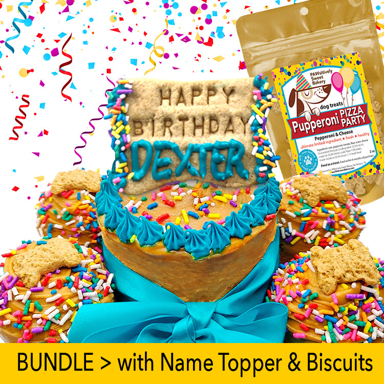 3″ Mini Cake + Cupcakes Dog Party Pack