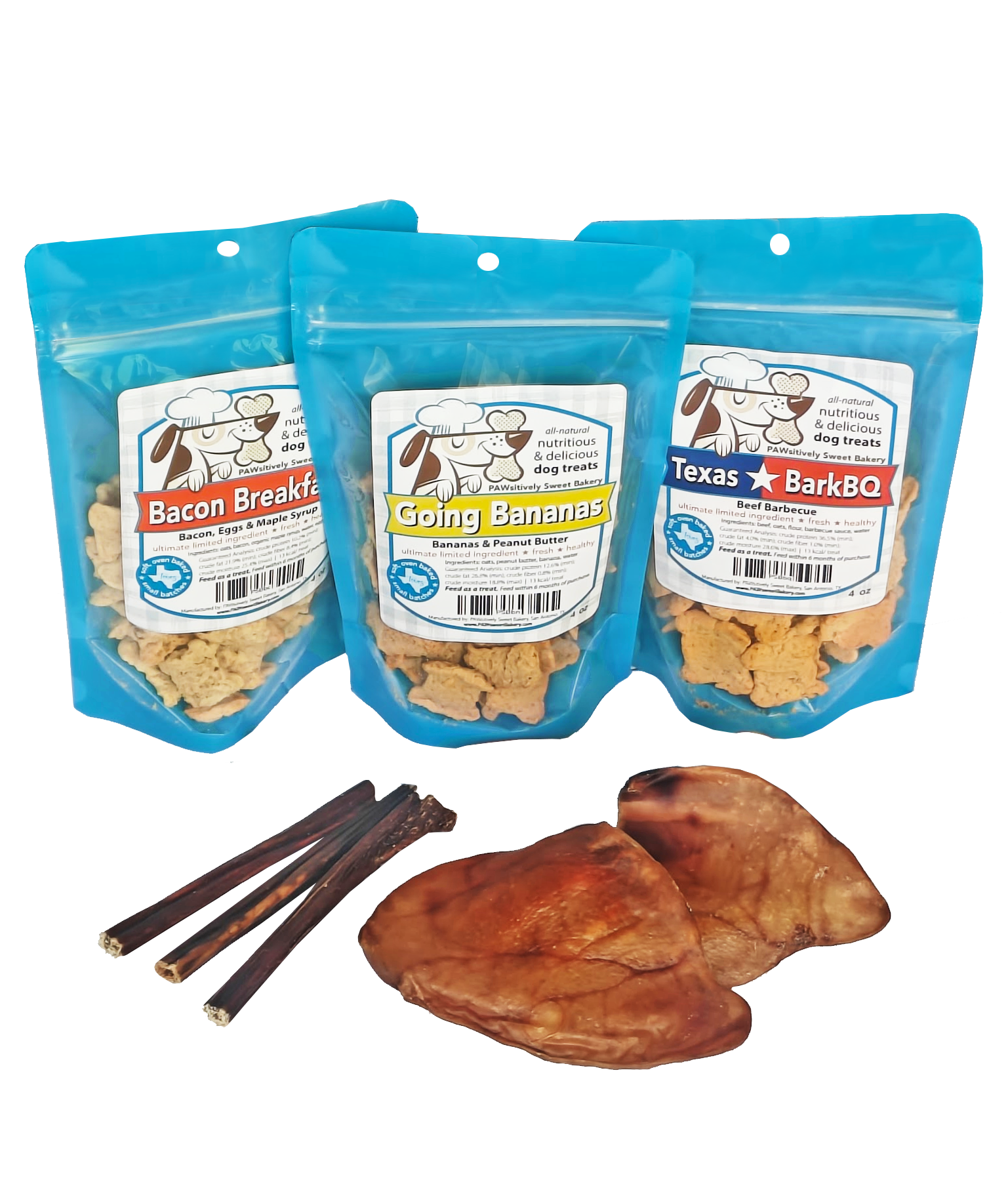 3 item dog treats bundle