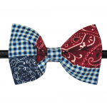 Red & Blue Gingham Dog Collar Bow Tie / Bow