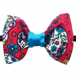 Red Dia de los Muertos Fiesta Dog Collar Bow Tie / Bow