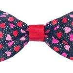 Valentine’s Day Sparkle Hearts Dog Collar Bowtie / Bow
