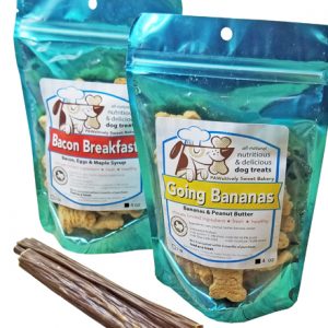 Dog Biscuits & Chews Pack_Bacon, Bananas & Bully Sticks