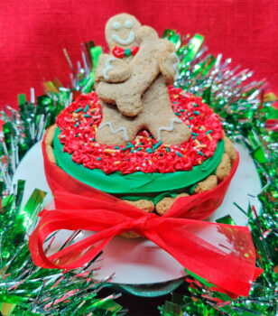 holiday dog cake