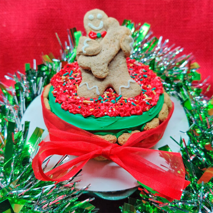 holiday dog cake