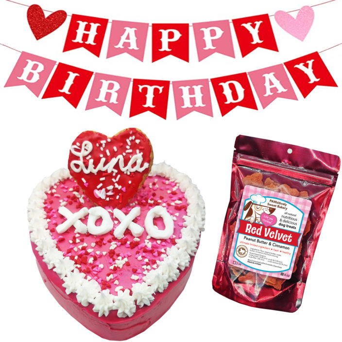 Valentine Dog Party Cake + Treats BUNDLE