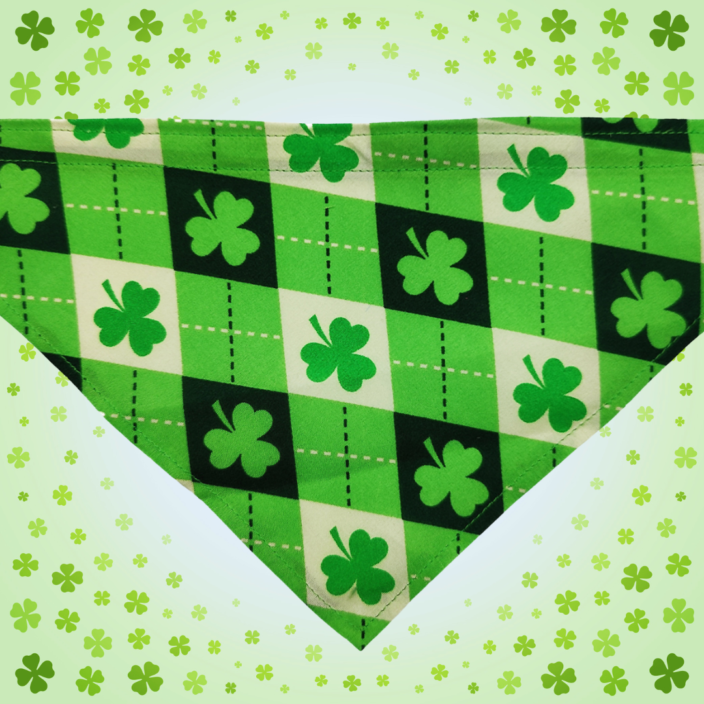 st patricks day plaid pet bandana