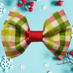 Holly Fantasy Lime Christmas Holiday Pet Bow / Bow Tie