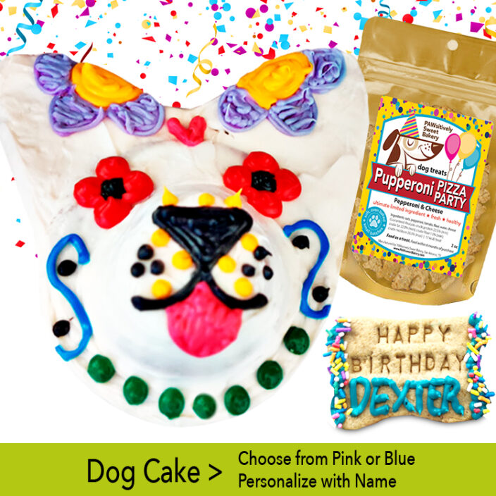 sugar skull dog cake design by pawsitively sweet bakery