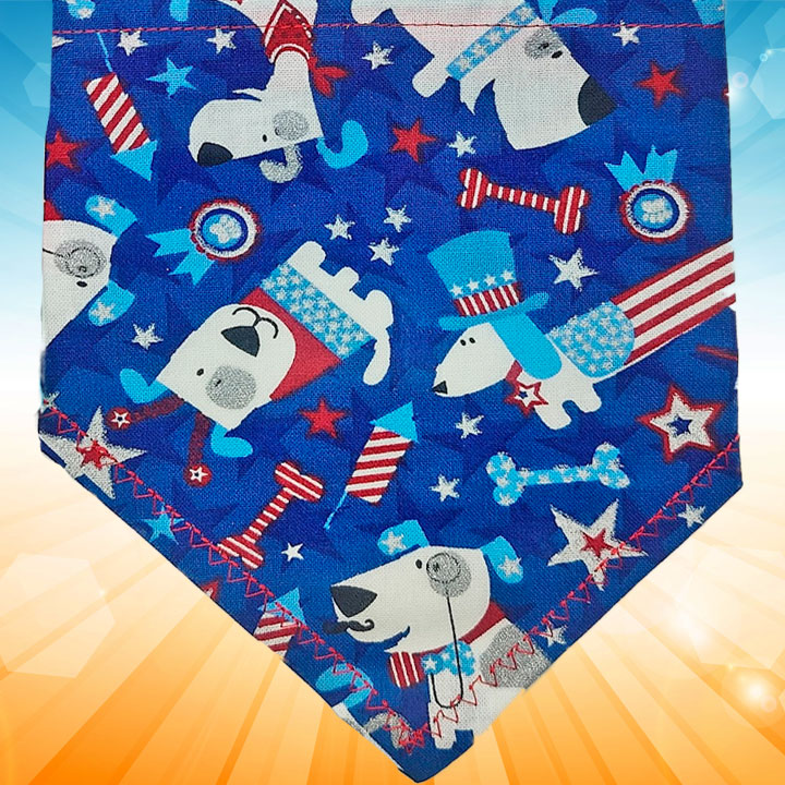 american red white and blue dog bandana by pawsitively sweet dog bakery