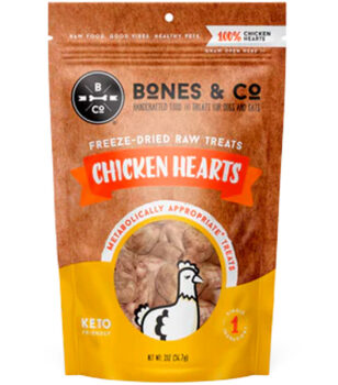 Chicken Hearts freeze dried pet treats at PAWsitively Sweet Bakery