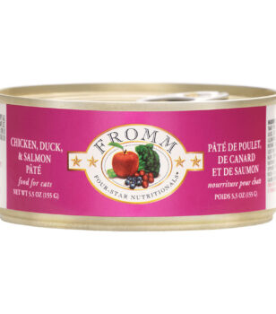 Fromm Four Star chicken duck salmon Pate wet cat food available at PAWsitively Sweet Bakery