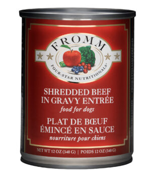Fromm Shredded Beef wet dog food available at PAWsitively Sweet Bakery