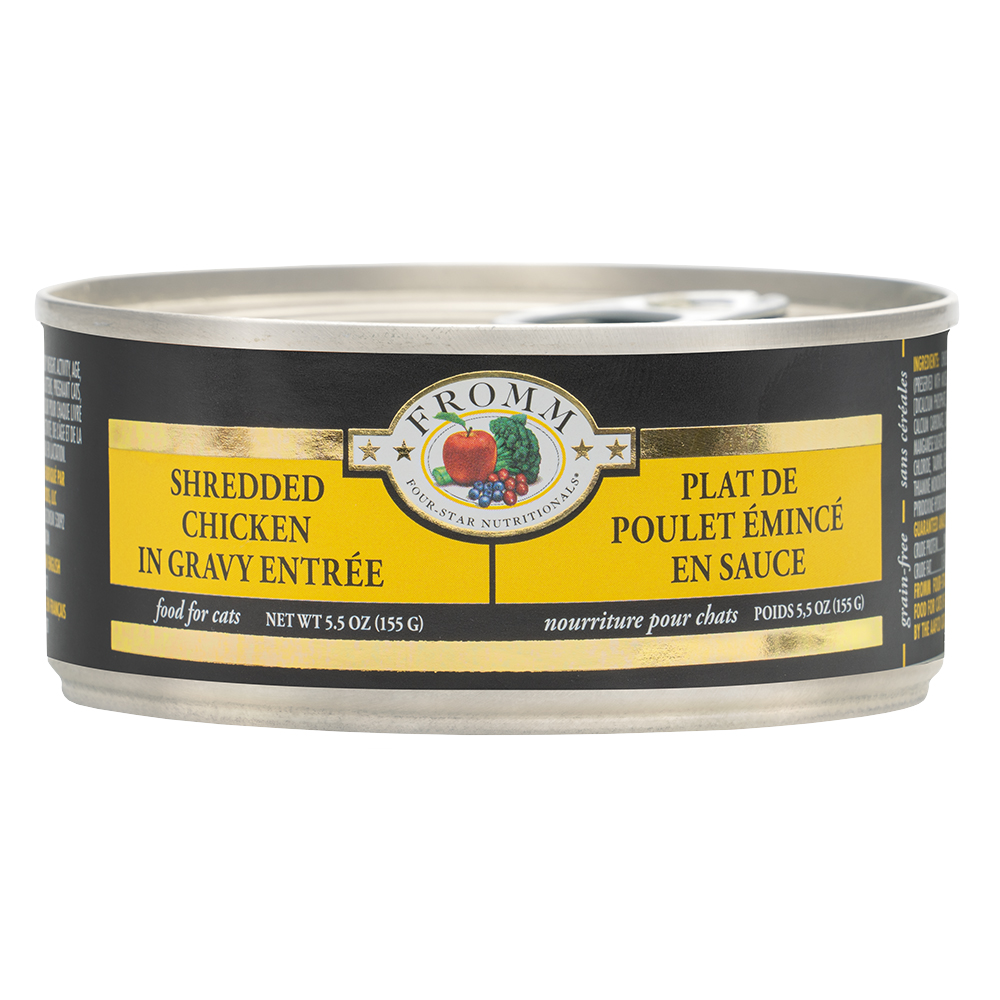 Fromm Shredded Chicken wet cat food available at PAWsitively Sweet Bakery