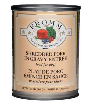 Fromm Shredded Pork wet dog food available at PAWsitively Sweet Bakery