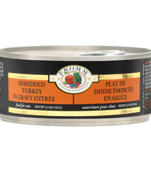 Fromm Shredded Turkey wet cat food available at PAWsitively Sweet Bakery
