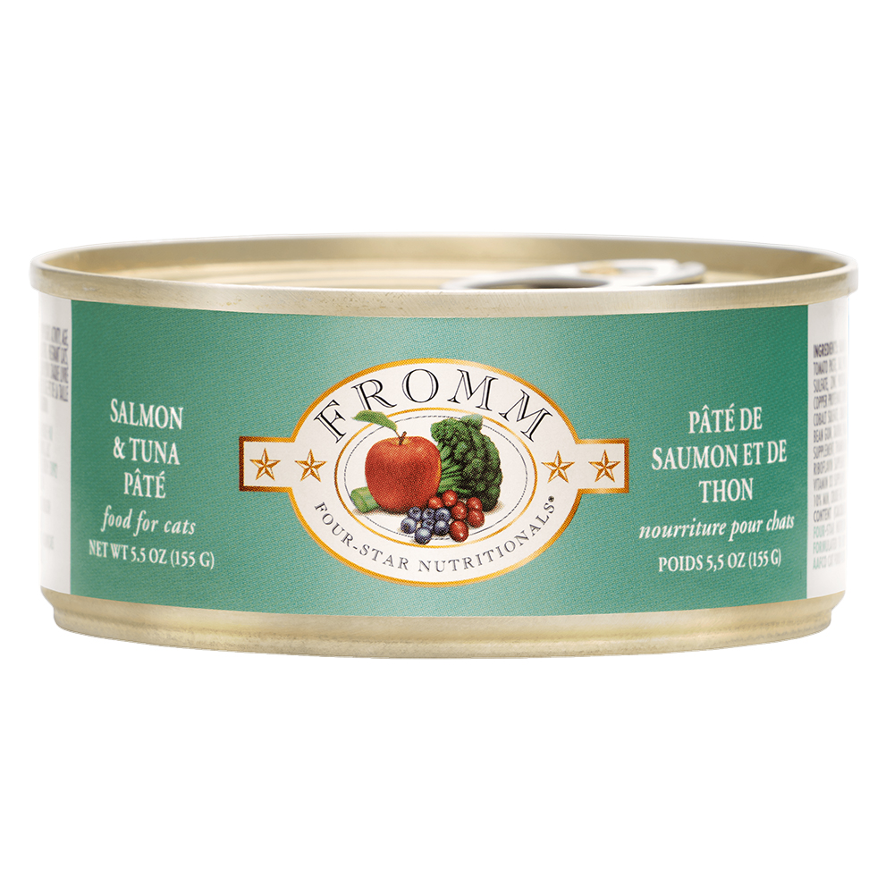 Fromm Four Star Salmon Tuna Pate wet cat food available at PAWsitively Sweet Bakery