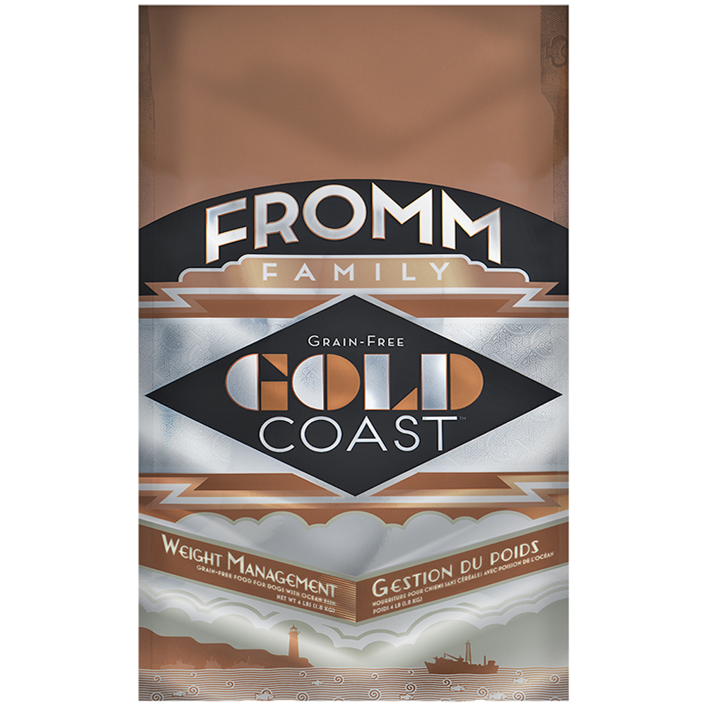 Fromm grain free Gold Coast Weight Management Adult Dog dry food available at PAWsitively Sweet Bakery
