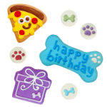 dog birthday blue cookie set