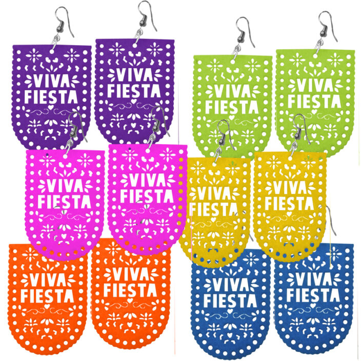 viva fiesta san antonio papel picado earrings