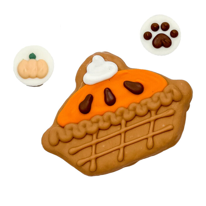 pumpkin pie iced dog cookies