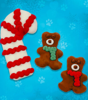 candy cane holiday dog cookies