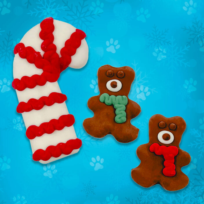 candy cane holiday dog cookies