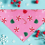 Pink Candy Pops holiday dog bandana