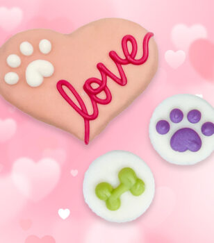 valentine heart peanut butter dog cookies