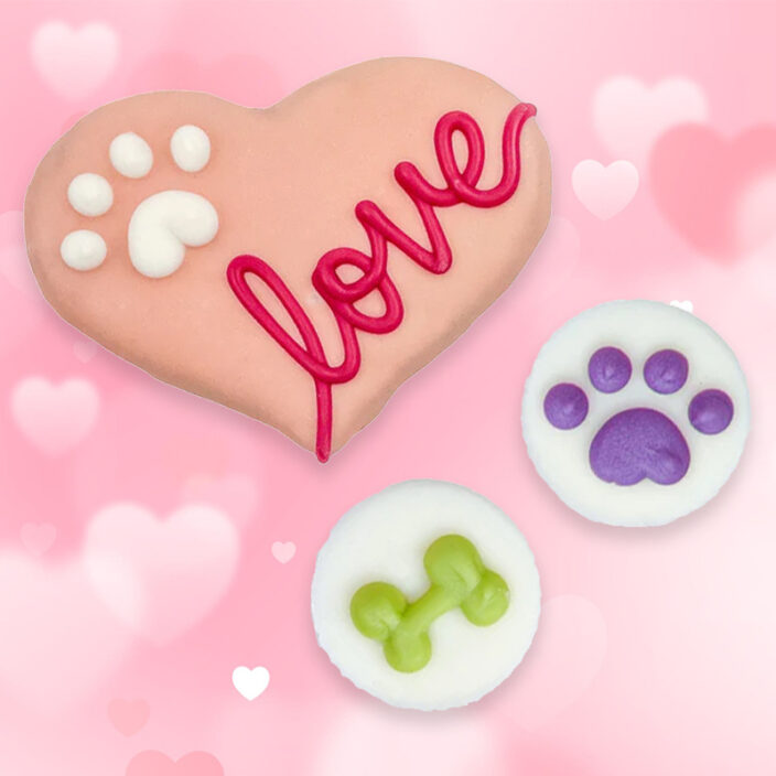 valentine heart peanut butter dog cookies