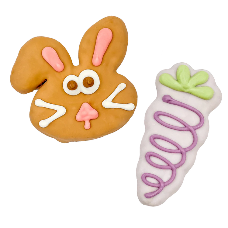 Bunny and Carrot dog cookies