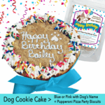 blue dog cookie cake by pawsitively sweet bakery