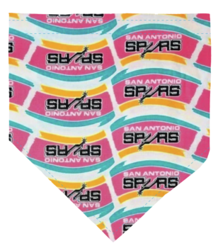San Antonio Spurs Basketball Dog Bandana retro color logo
