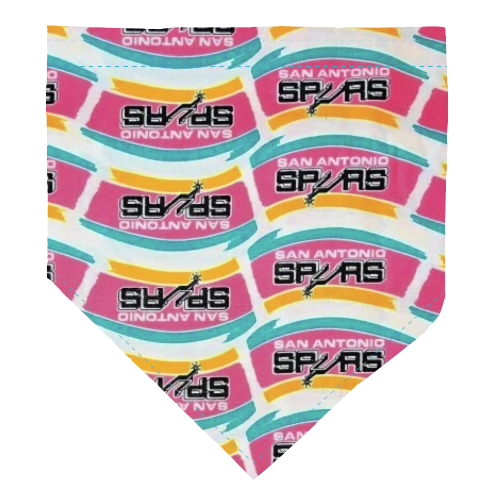 San Antonio Spurs Basketball Dog Bandana retro color logo