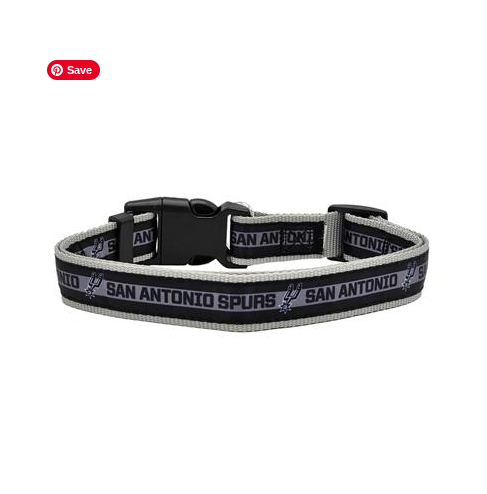 San Antonio Spurs dog collar adjustable black and silver